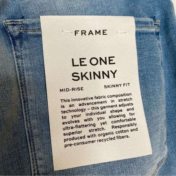 Frame Le One Skinny Jeans in Caspio Blue Size 2 Fits 30-34 New With Tags